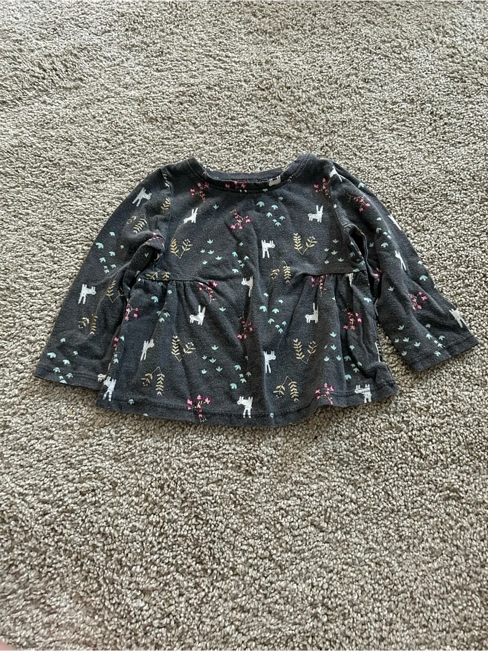 Jumping Beans 12 Month  Long Sleeve Top with Animal Print